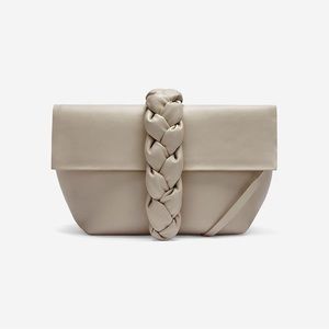 DeMellier London Verona Braided Taupe Crossbody Bag (New)